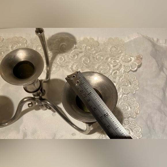 Vintage silver 4 candle holder candelabra holiday decor - Picture 6 of 16